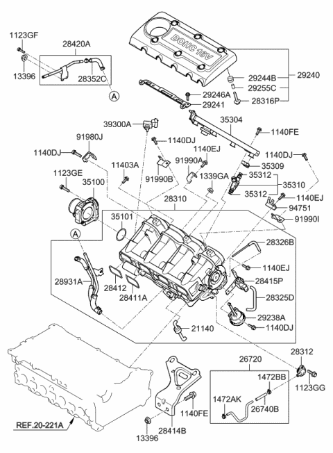 Intake Manifold - 2009 Kia Optima