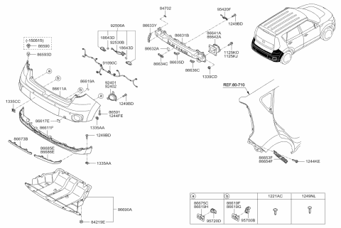 86612E4000 Genuine Kia Rear Bumper Lower Cover