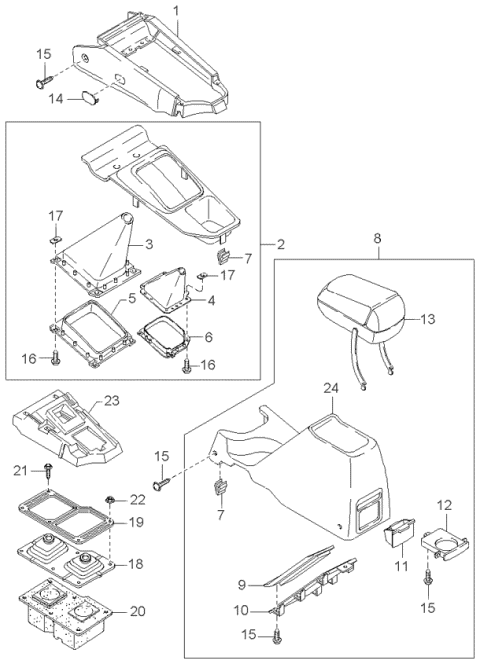 0K08B64330E Genuine Kia Console Panel Assembly-Front