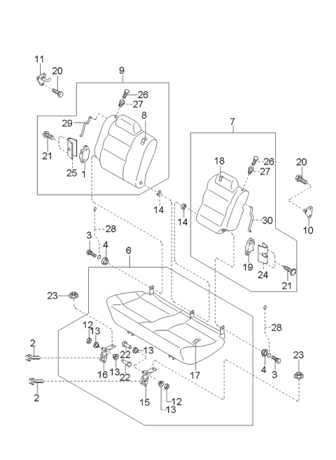 Rear Seats - 1999 Kia Sportage