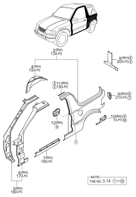 Body Panels-Side - 2001 Kia Sportage