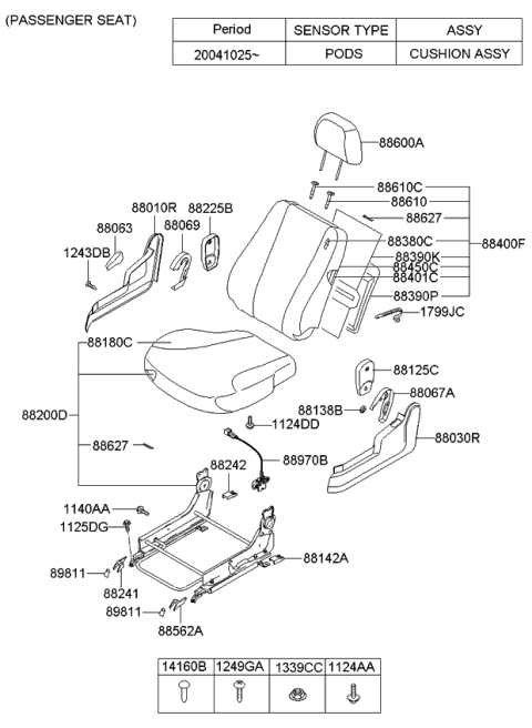 884701F5754BK Genuine Kia Front Seat Back Passenge Covering