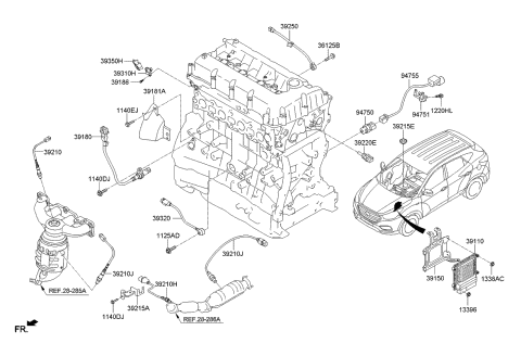 392102G560 Genuine Kia Oxygen Sensor Assembly, Rear