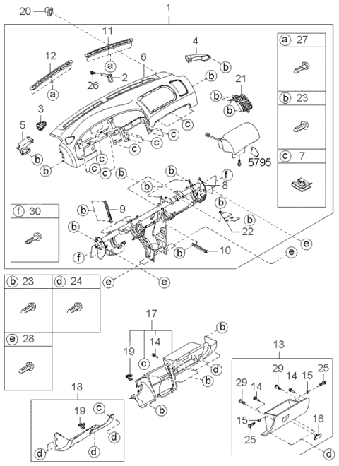 0K2AA64030B75 Genuine Kia Box Assembly-Glove