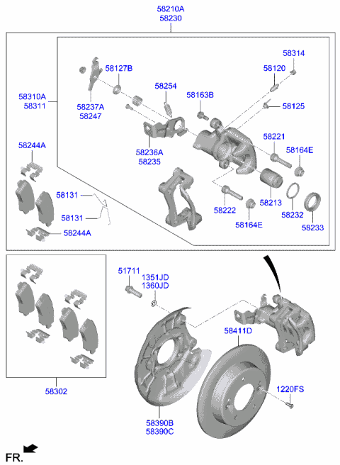 530m7300 Genuine Kia Rear Wheel Brake Assembly