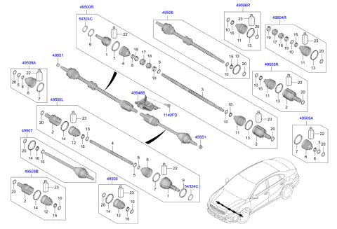 kia forte drive shaft