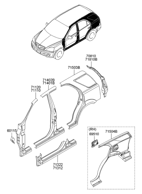 Side Body Panel - 2008 Kia Sorento