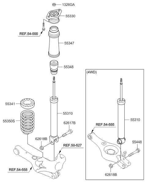 Rear Spring & Strut - 2012 Kia Sportage