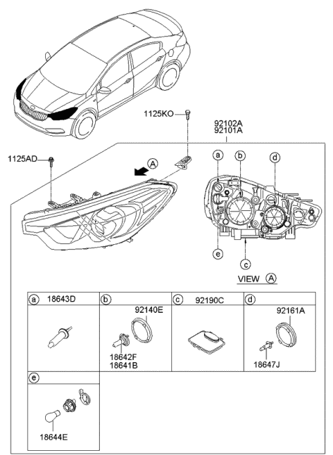 kia forte headlight assembly