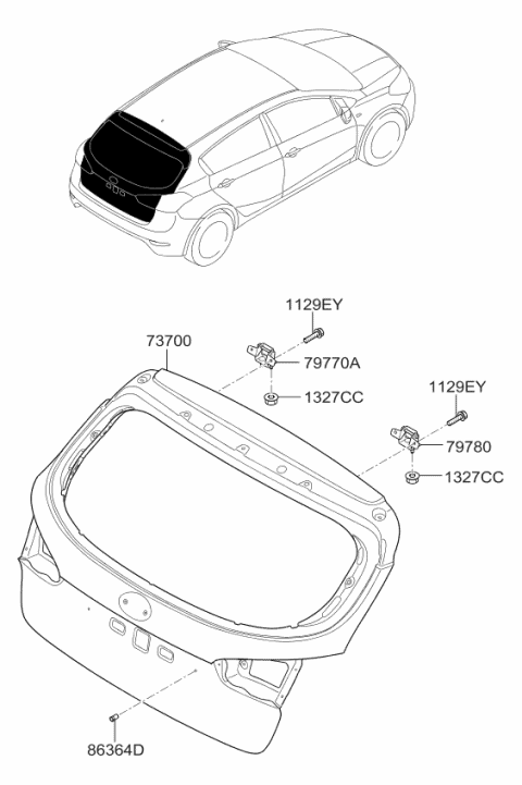 Tail Gate - 2016 Kia Forte