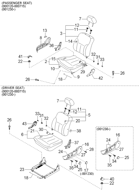 0K2DK88180B96 Genuine Kia Back-Front Seat, LH