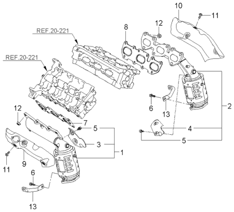 Exhaust Manifold - 2006 Kia Sorento New Body Style (Produced Before SEP