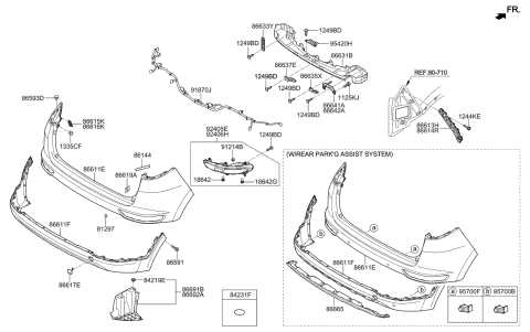 86665D9150 Genuine Kia Skid Plate-Rear Bumper