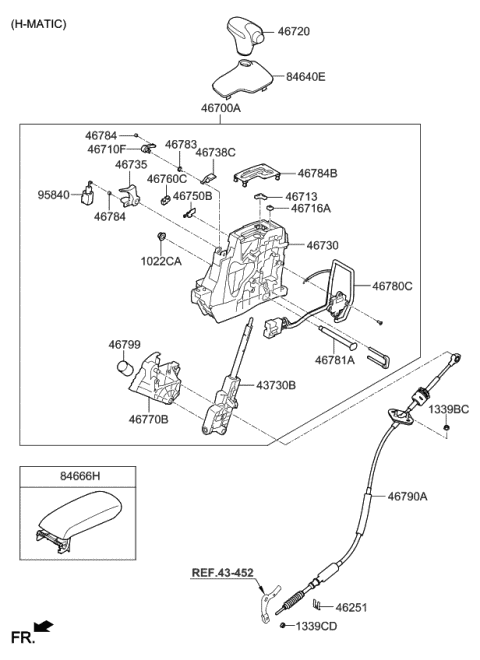 467903T320 Genuine Kia Automatic Transmission Shift Control Cable