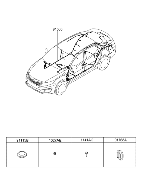 Wiring Harness-Floor - 2015 Kia Optima Korean made