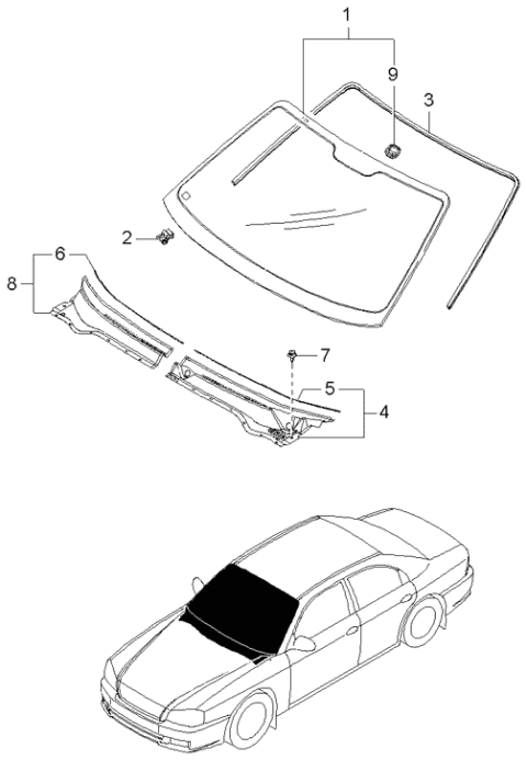 8611038021 Genuine Kia Windshield Glass