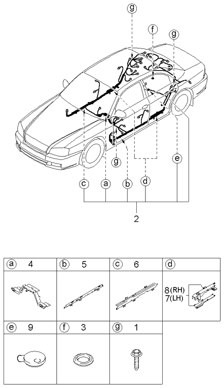 Wiring Harness-Floor - 2004 Kia Optima