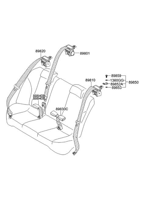 Rear Seat Belt - 2007 Kia Optima