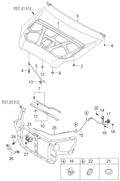 Locking System-Hood - 2006 Kia Rondo Produced Before OCT.2006