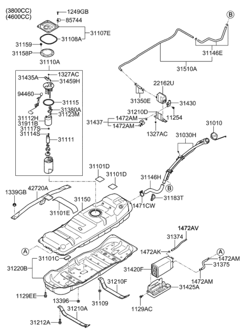 311592J000 Genuine Kia Bolt-Fuel Pump Mounting