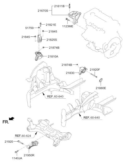 Engine & Transaxle Mounting - 2017 Kia Soul