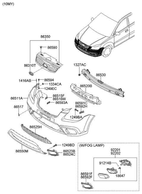 865621G600 Genuine Kia MOULDING Assembly-Front Bumper