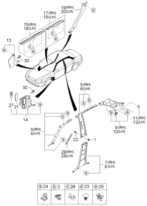 0K2A168230F96 Genuine Kia Trim-B Pillar, RH