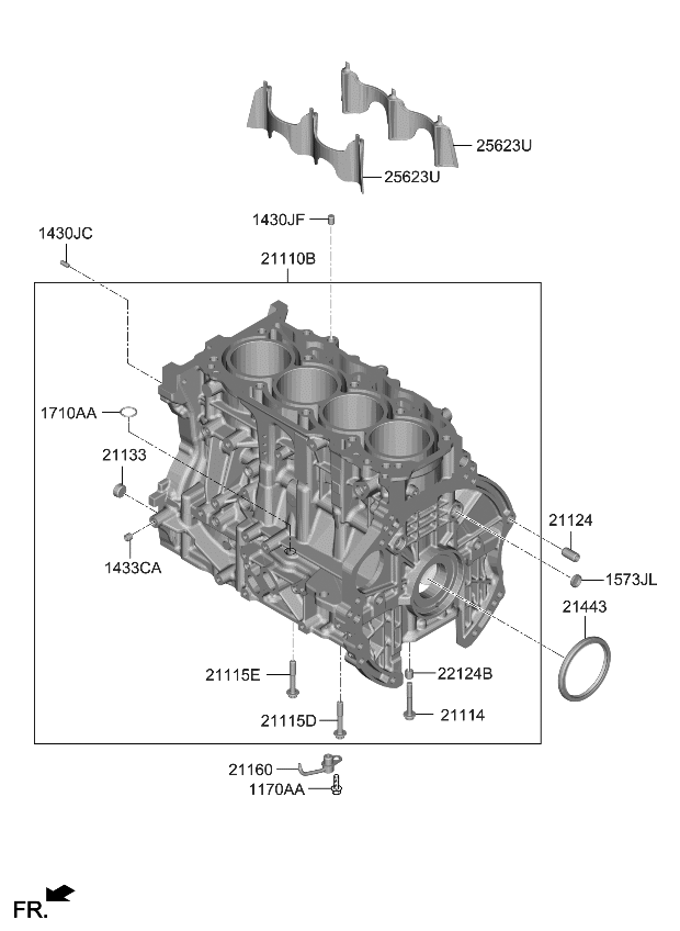 Kia 341L32SK02 BLOCK SUB ASSY-CYLIN