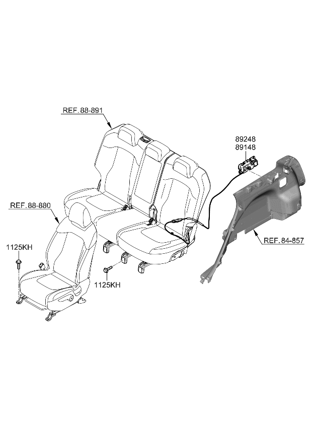 Kia 894B0DW000 LEVER ASSY-SEAT BACK