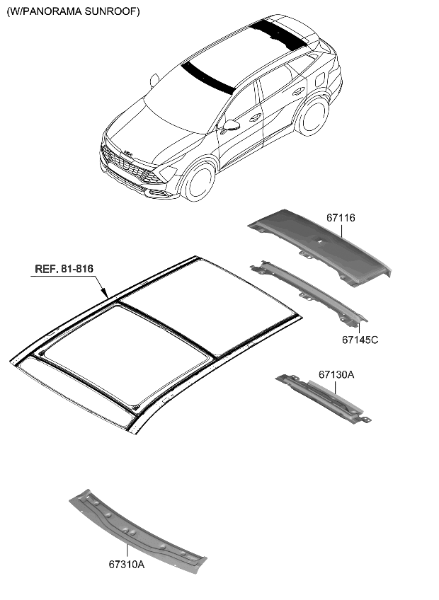 Kia 67154P1060 PANEL-PANORAMA REAR