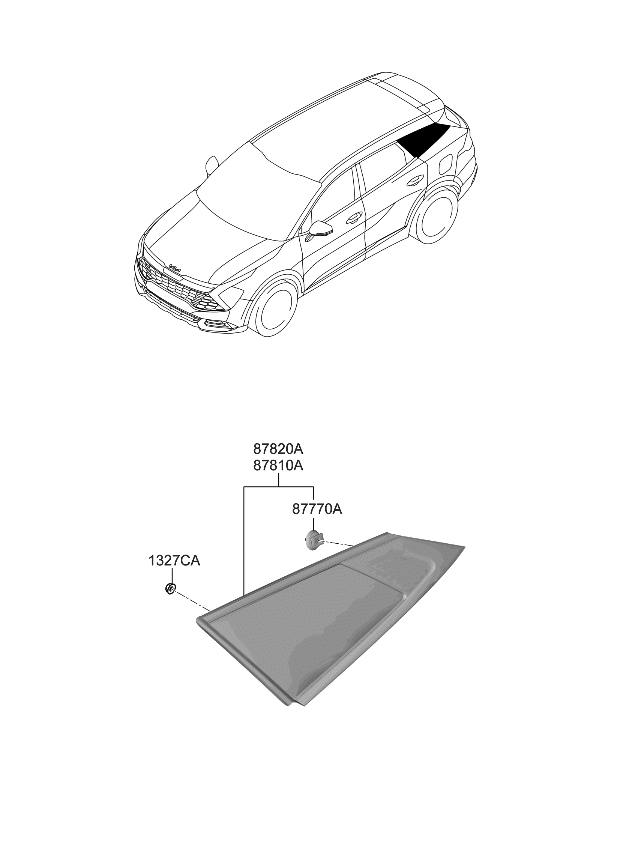 Kia 87820DW000 GLASS & MOULDING ASS