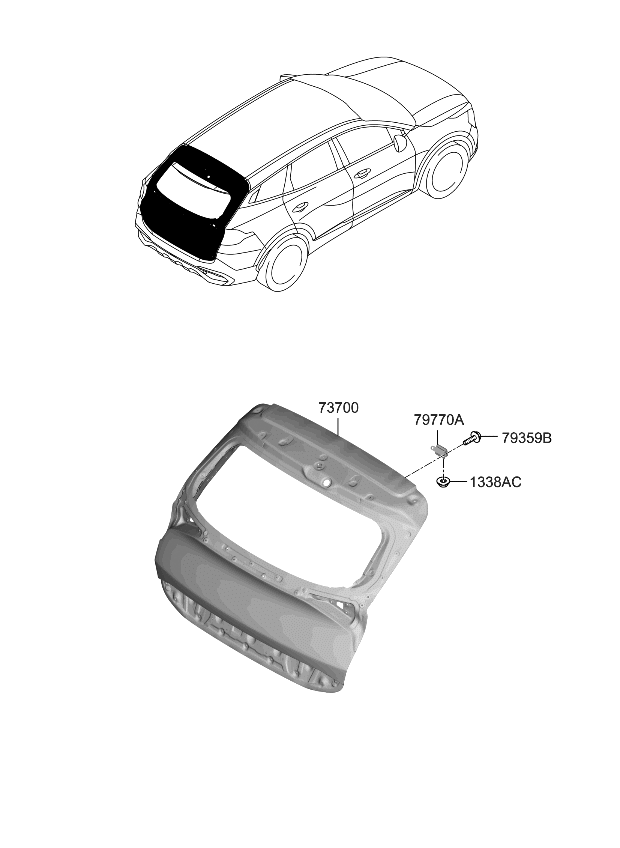 Kia 72800DW010 PANEL ASSY-TAIL GATE