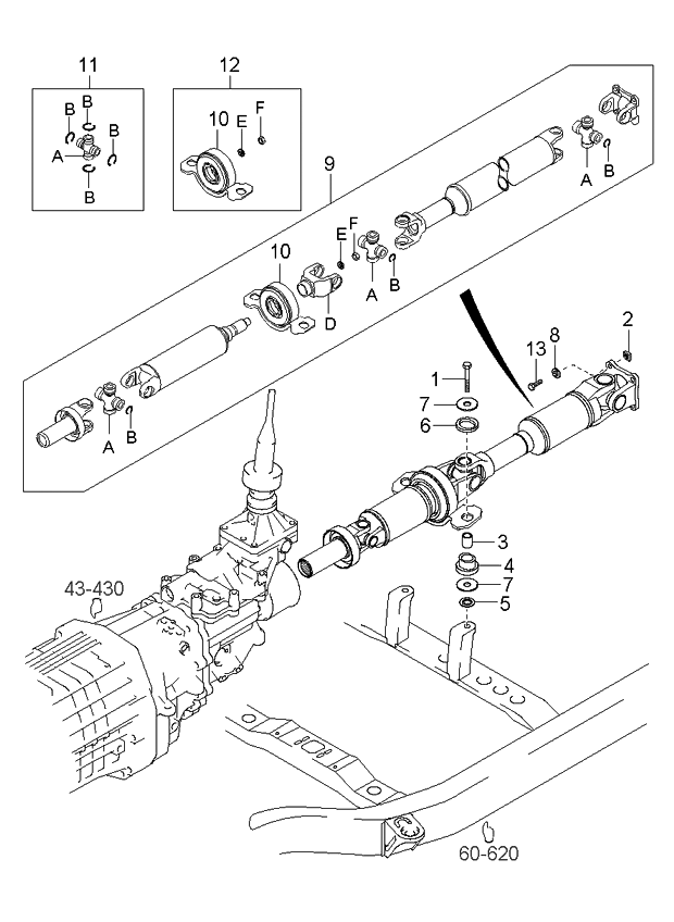 Kia 495753E100 Repair Kit-Center Bearing