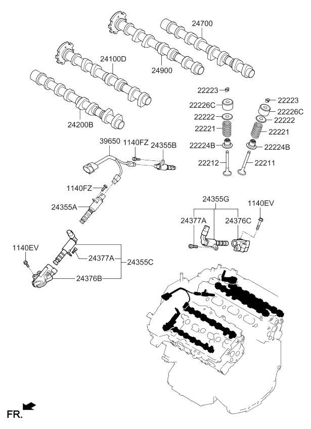 241003CAJ0 Genuine Kia CAMSHAFT Assembly-Intake