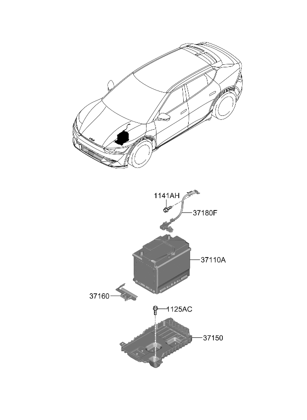 Kia 37160GI000 CLAMP-BATTERY