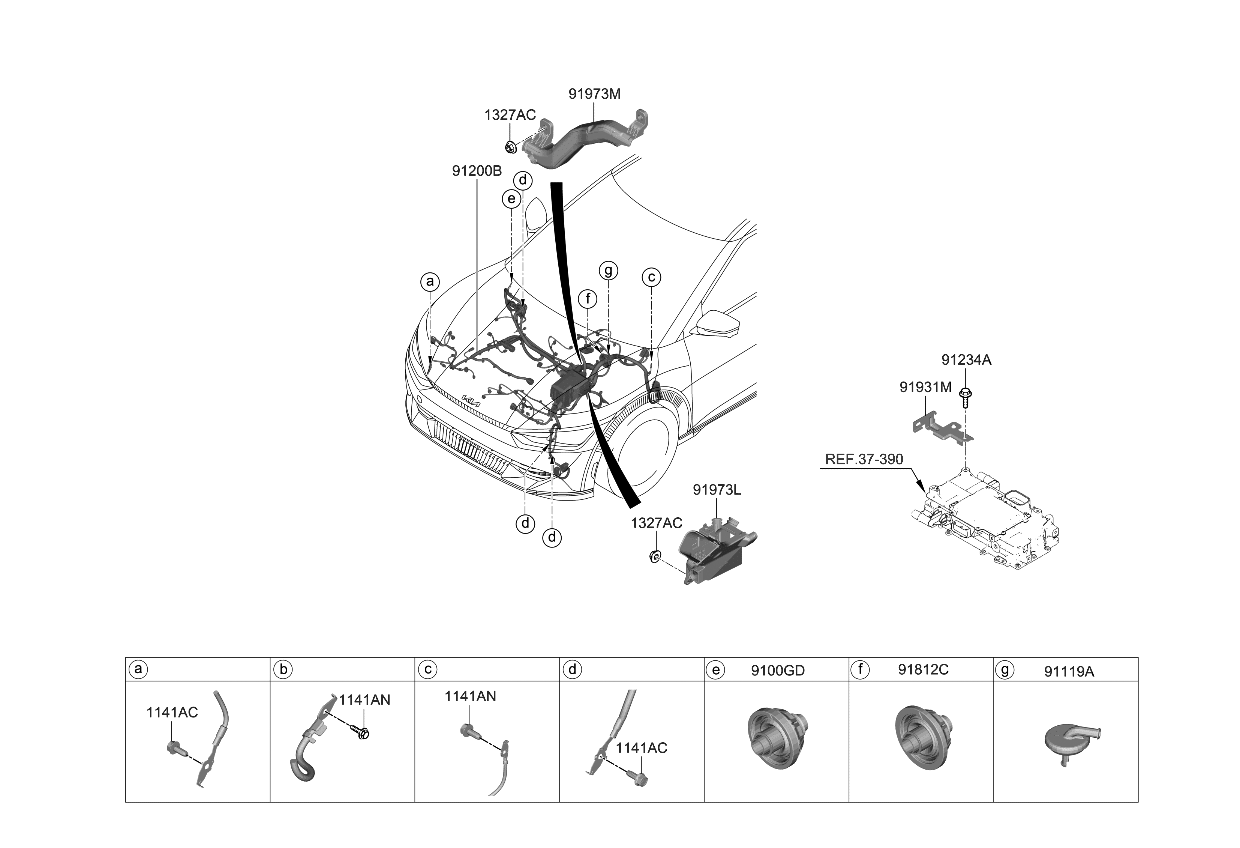 Kia 91201CV881 WIRING ASSY-FRT