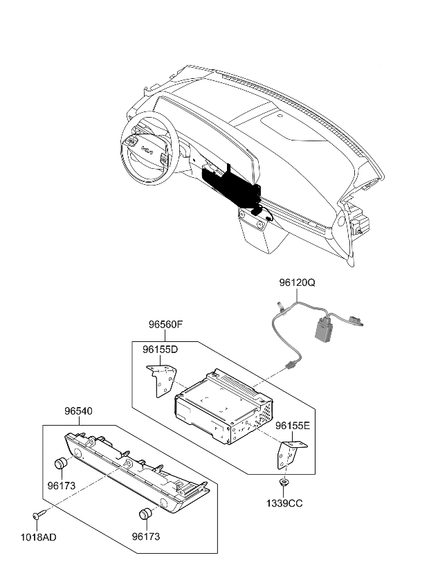 Kia 96176CV000 BRACKET-SET MTG,RH