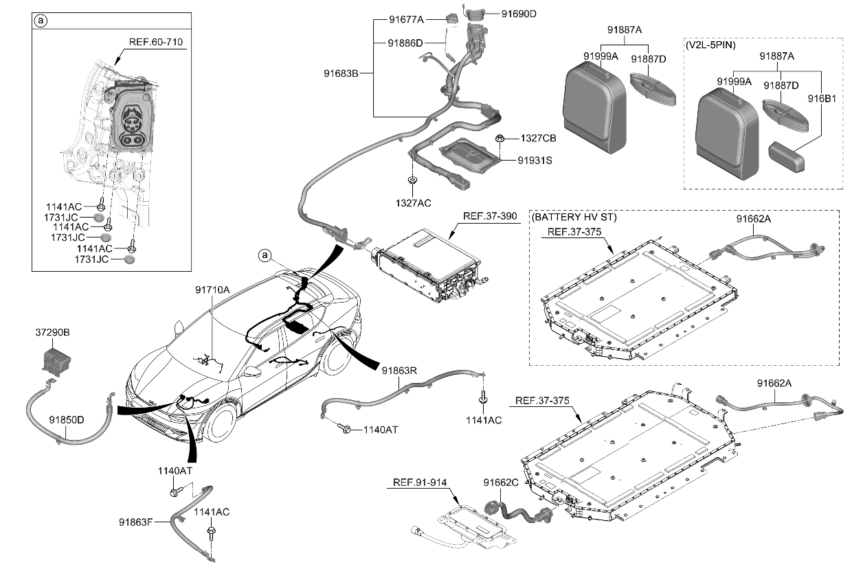 Kia 91688CV520 WIRING & BAG-NORM CH