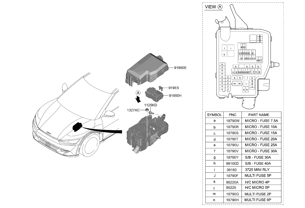 Kia 91959CV100 PCB BLOCK ASSY