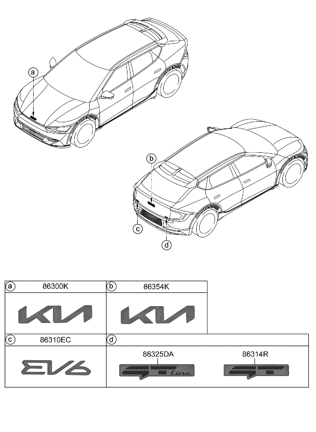 Kia 86310CV000 EMBLEM-EV6