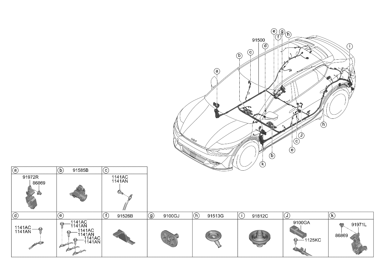 Kia 91981GI060 GROMMET-WIRING