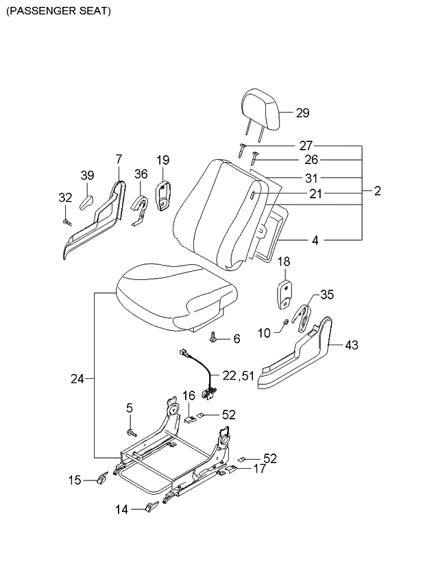 Kia 881421F000WK Cover-Front Seat Mounting Rear