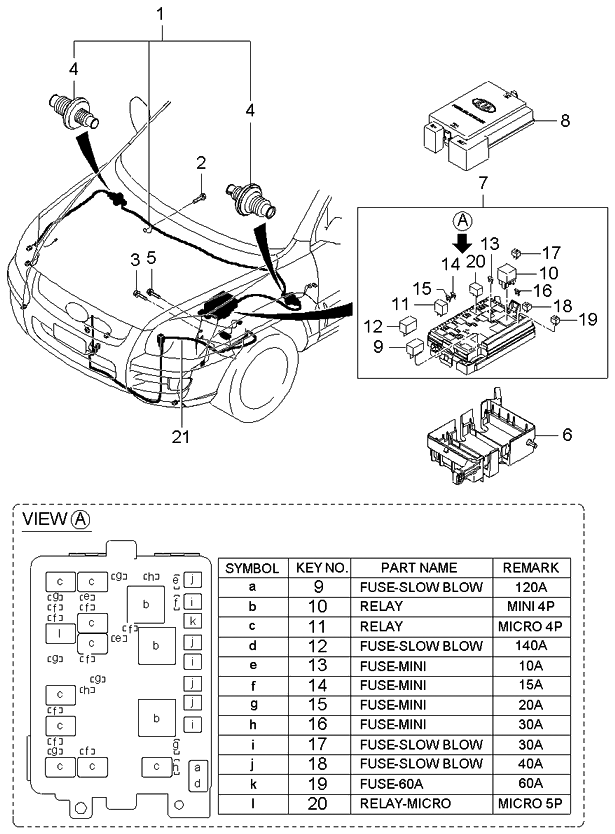 Kia 912101F180 Wiring Assembly-Front