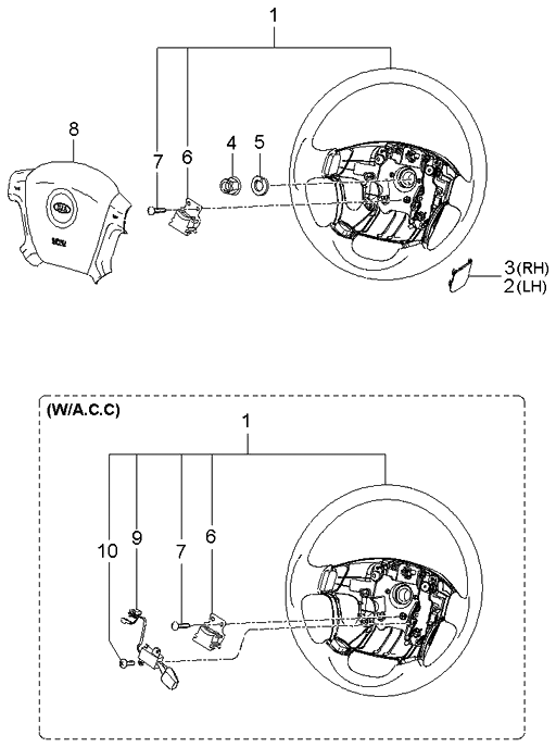 Kia 561101F180UB Steering Wheel Assembly