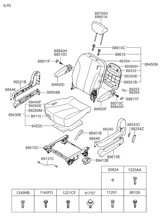 Kia 897004D121CS2 Headrest Assembly-Rear Seat