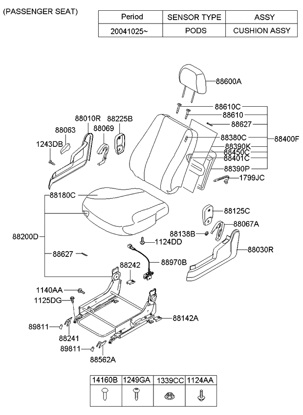 Kia 884001F302ACB Back Assembly-Front Seat