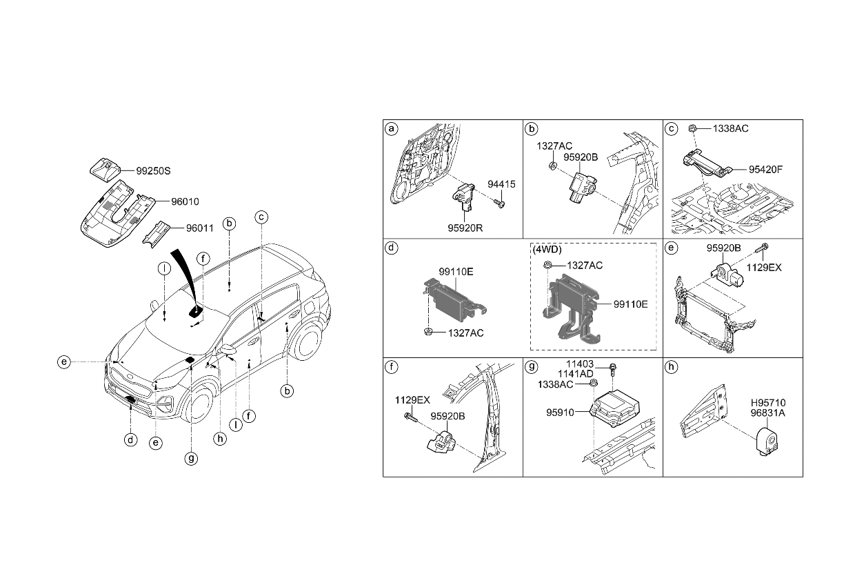 Kia 99110D9520 Unit Assembly-Front RADA