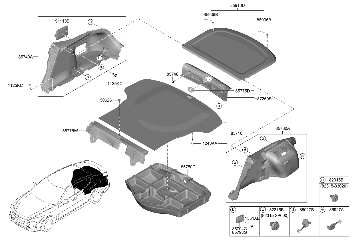 Kia 85740J5120WK Trim Assembly-Luggage Si