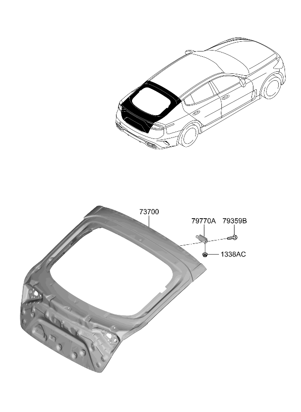 Kia 73700J5530 Panel Assembly-Tail Gate