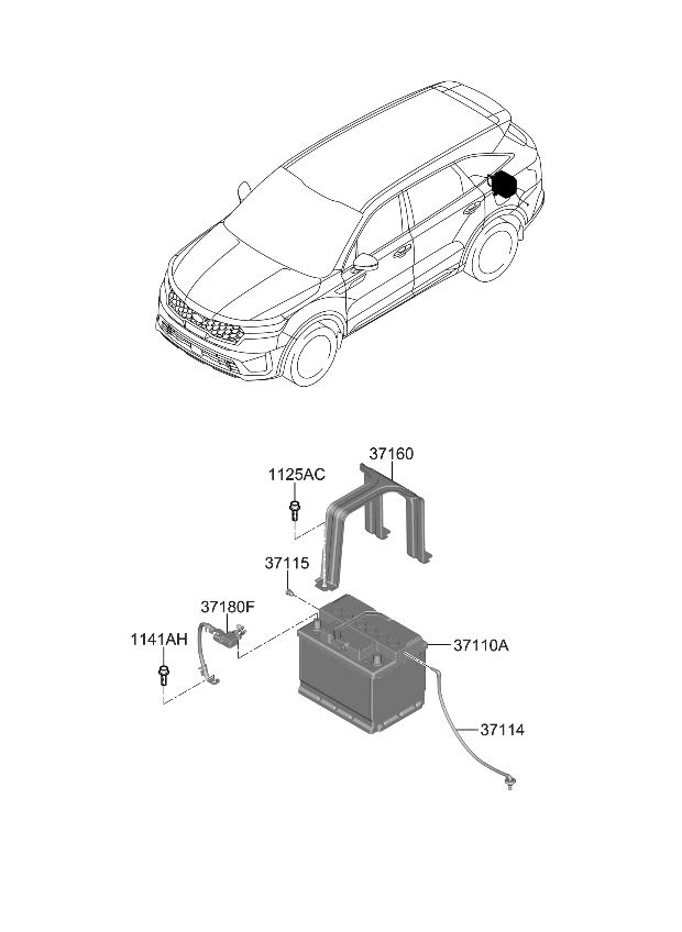 Kia 37140P4000 Vent Hose Assembly-BATTE